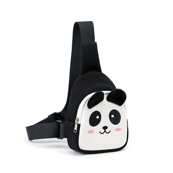 Dječja crossbody torba s Panda uzorkom, zatvaranje na zip, unutarnji džep sa zipom, diving tkanina