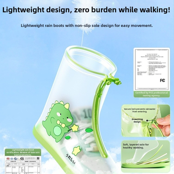 Детски водоустойчив протектор за обувки за момичета, антихлъзгащ дизайн, PVC материал, карикатурен стил