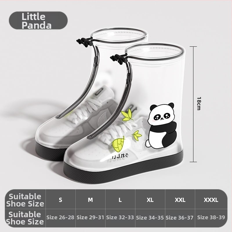 Детски водоустойчив протектор за обувки за момичета, антихлъзгащ дизайн, PVC материал, карикатурен стил