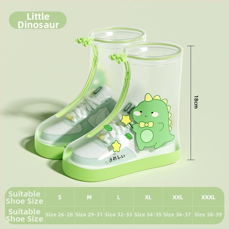 Детски водоустойчив протектор за обувки за момичета, антихлъзгащ дизайн, PVC материал, карикатурен стил