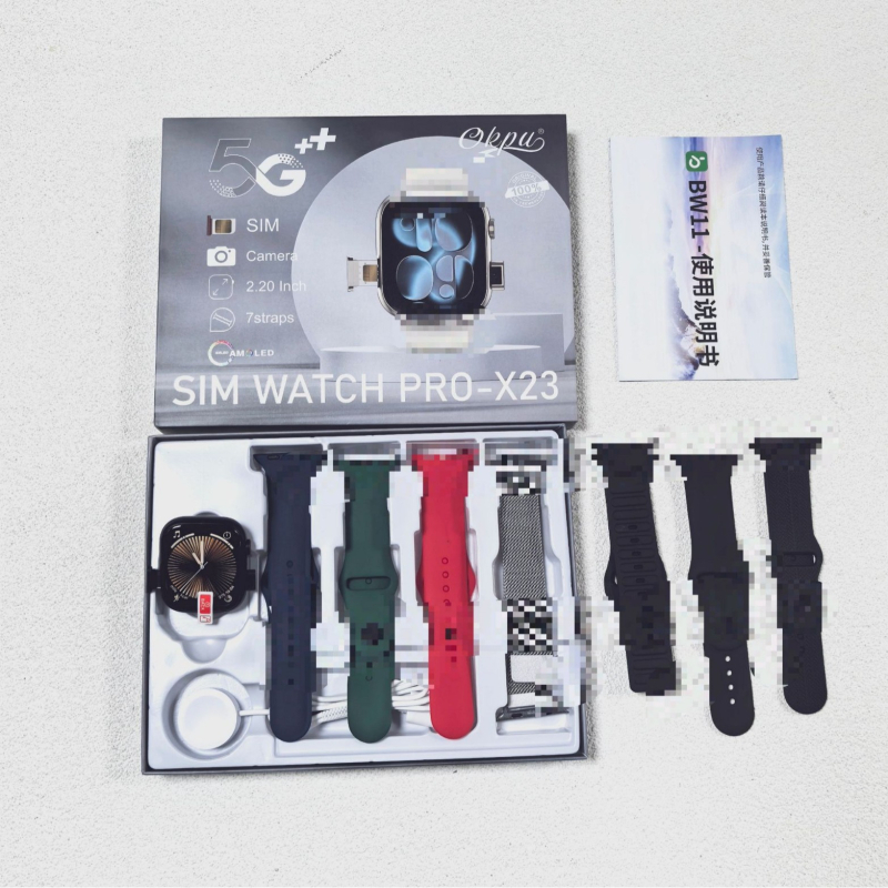 X23 pametni sat s baterijom 400 mAh, aluminijsko kućište, silikon remen, vodootporan, kamera, NFC i Bluetooth pozivi, kompatibilan s iOS