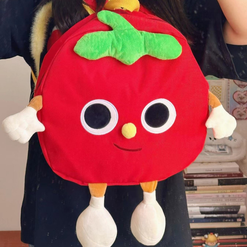 Раница от канвас, свеж и сладък стил, джоб за телефон, цип, триизмерен дизайн, подплата полиестер