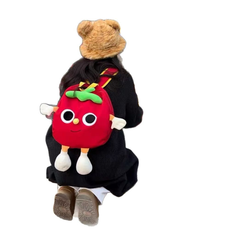 Раница от канвас, свеж и сладък стил, джоб за телефон, цип, триизмерен дизайн, подплата полиестер