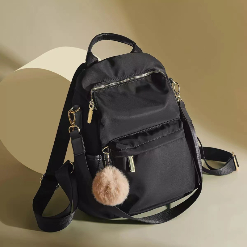 Ženski ruksak od Oxford platna, gradski minimalistički dizajn, kapacitet ispod 20 L, prozračan i vodootporan, jednobojan, pogodan za 10-inčni laptop