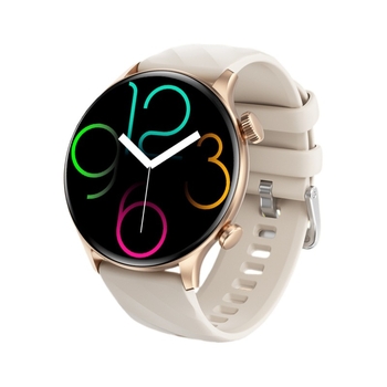 Smartwatch cu ecran IPS rotund, apel Bluetooth, monitorizare sănătate și sport, măsurare ritm cardiac, tensiune arterială și saturație, monitorizare somn, autonomie baterie 7–14 zile