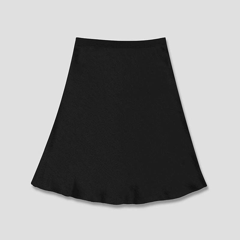 Ženska kratka A-linijska suknja, acetatna tkanina, 95% acetatnih vlakana, mikroelastičnost, elegantan poslovni stil