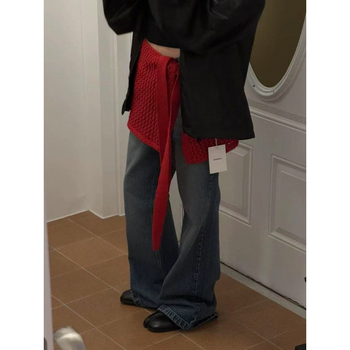 Fustă mini tricotată cu decupaje și design în straturi cu șnur, model 3D, acril material, croială strânsă