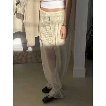 Fustă mini tricotată cu decupaje și design în straturi cu șnur, model 3D, acril material, croială strânsă