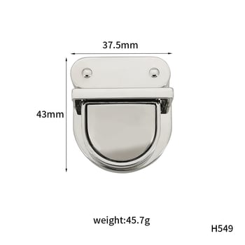 Κλείδωμα τσάντας με κλιπ, Lebi hardware, κράμα ψευδαργύρου, ηλεκτροπλατινοποίηση, τύπος Duck Tongue