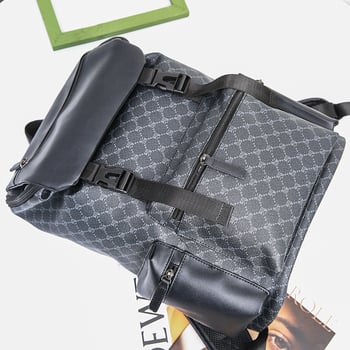 Ruksak 20–35 L, PU koža, karirani uzorak, kompatibilan s 14-inčnim prijenosnim računalom, remen s zračnim jastučićem, ulični stil za slobodno vrijeme i putovanja