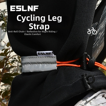 ESLNF pás na nohu na bicykel s nylonovým pásom, reflexnou látkou, elastickou konštrukciou a nastaviteľnou sponou