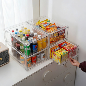 Οργανωτής γραφείου από διαφαντικό PET πλαστικό με διαιρέτες, stackable, για αποθήκευση σε κοιτώνα