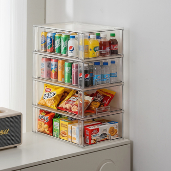 Οργανωτής γραφείου από διαφαντικό PET πλαστικό με διαιρέτες, stackable, για αποθήκευση σε κοιτώνα