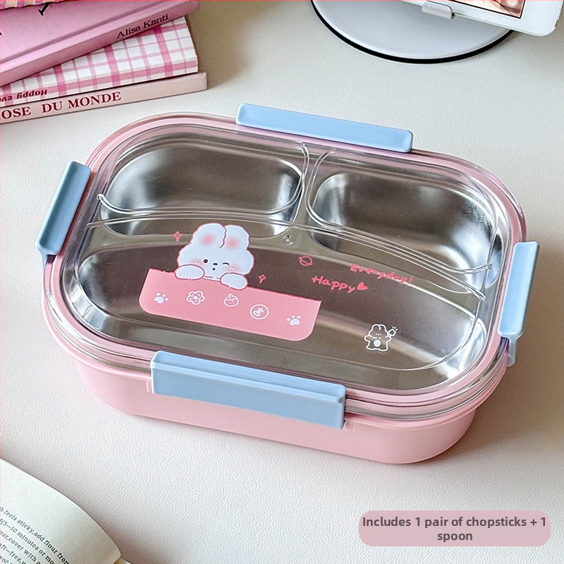 Кутия за обяд от 304 неръждаема стомана, с разделени отделения и изолация, микровълнова съвместима, за ученици, 501-800 ml