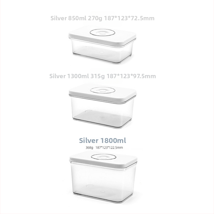 Правоъгълна кутия за съхранение на храна, комплект от 4 части, обем 800–1000 ml, материал AS, запазва свежест