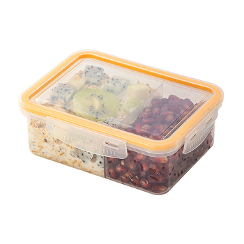 Криспер кутия за кухненско съхранение със запечатан капак, квадратна, 501–800 ml, подходяща за микровълнова, пластмасова