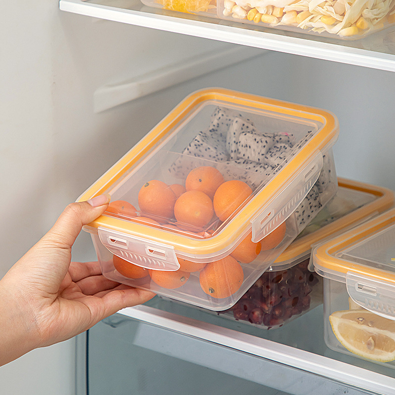 Криспер кутия за кухненско съхранение със запечатан капак, квадратна, 501–800 ml, подходяща за микровълнова, пластмасова