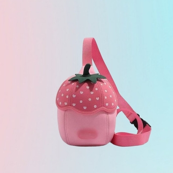 Unisex dječja crossbody torba s voćnim uzorkom, prozračna konstrukcija od poliestera i podstava od poliestera, za vrtić, proljeće 2025