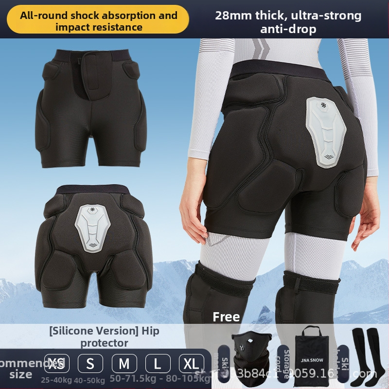Vnútorné ochranné vybavenie na lyže: chrániče bokov a kolien, materiál silikón-lycra, pre mužov aj ženy, na lyže a snowboard