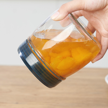 Γυάλινο σφραγιζόμενο δοχείο αποθήκευσης με καπάκι, χωρητικότητα 1–2 L, μη συμβατό με φούρνο μικροκυμάτων, δυνατότητα προσαρμογής ετικέτας