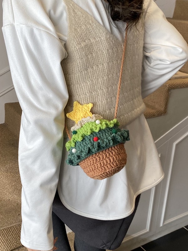 Crossbody torba za djecu, tkanina, dječji crtani stil, uspravni kvadratni oblik, zatvaranje šnuralom