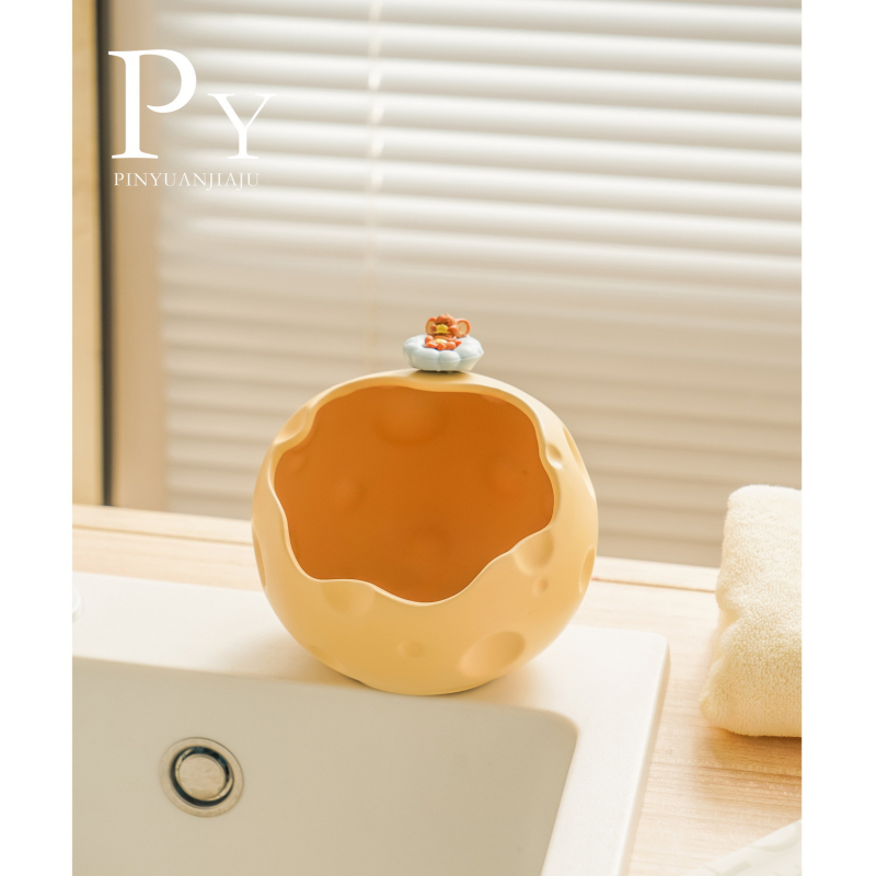 Κεραμικό επιτραπέζιο κουτί αποθήκευσης κλειδιών – ανθεκτικό στη σκόνη, χωρητικότητα 1L, μοτίβο κινούμένων σχεδίων, για σαλόνι, υπνοδωμάτιο και μελέτη