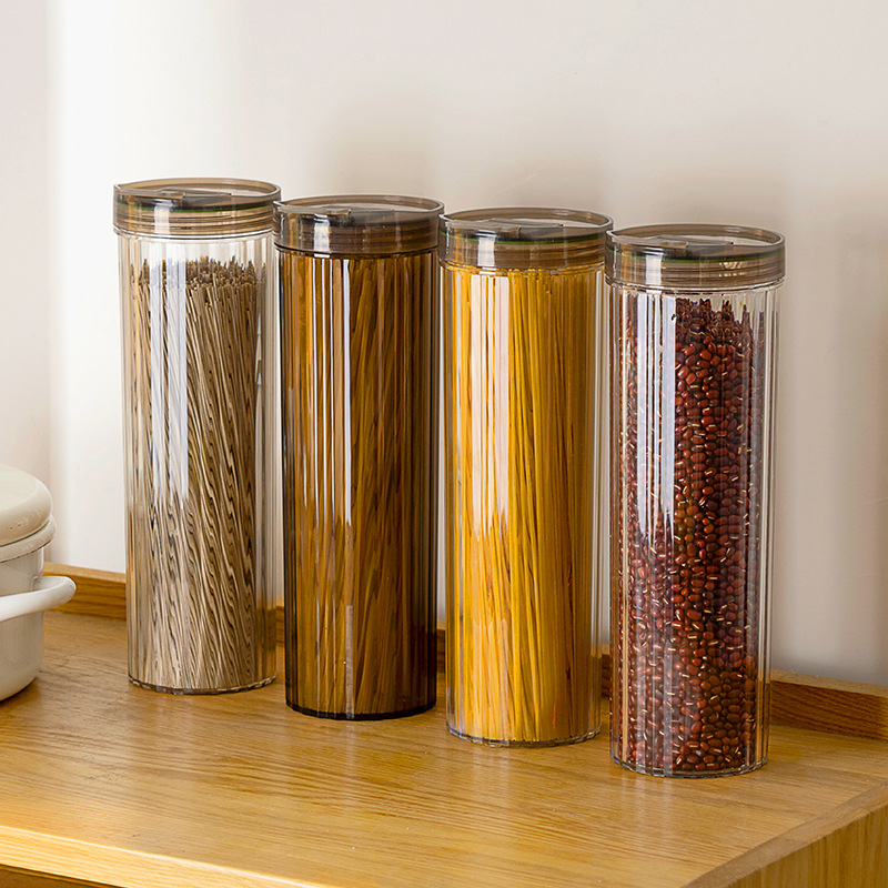 Δοχείο αποθήκευσης ζυμαρικών, διαφανές, στεγανοποιούμενο, στρογγυλό (χωρητικότητα 1-2 λίτρα, πλαστικό)