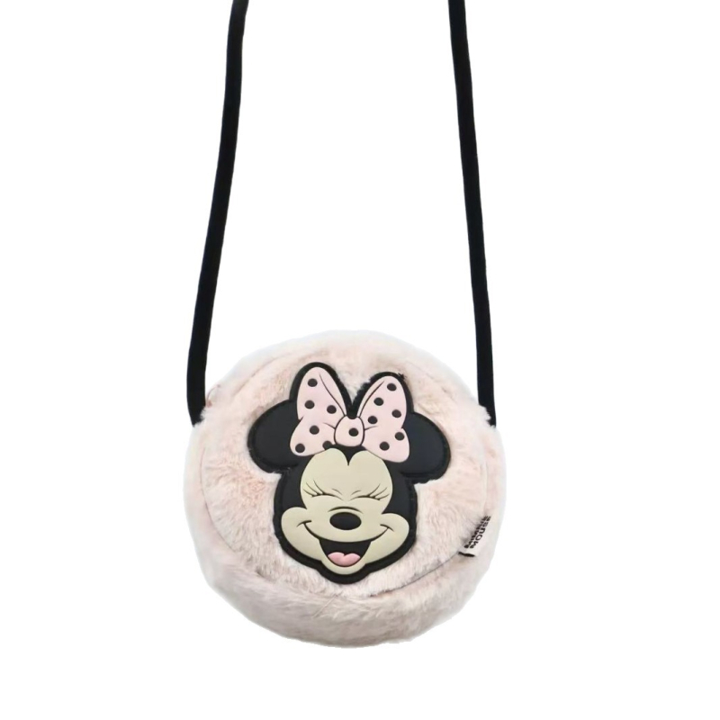 Plišana novčanik sa zatvaračem – mini okrugla crossbody torbica, anime motiv, jesen 2025