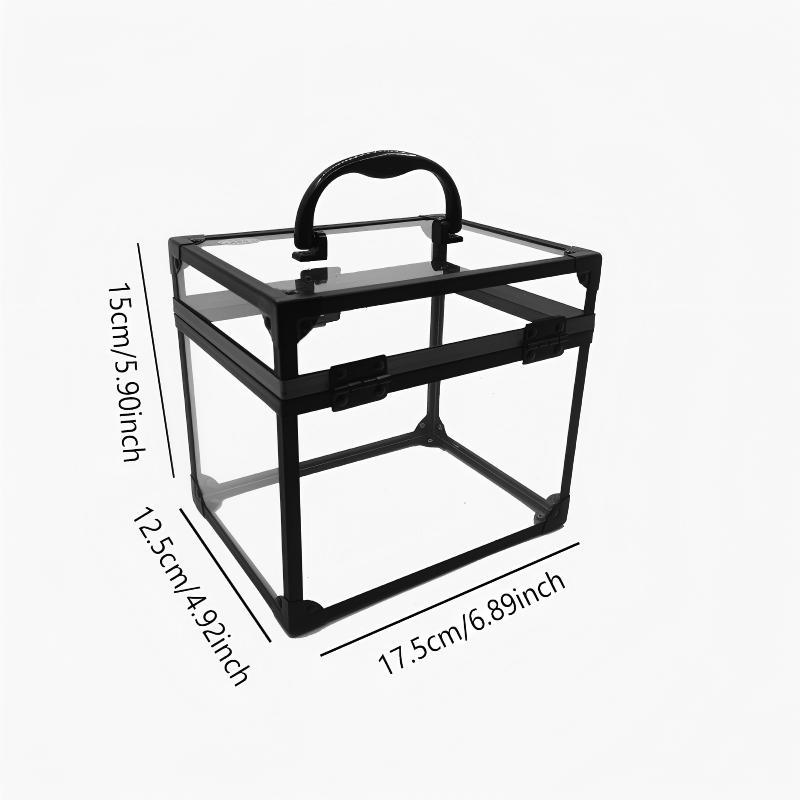 Prozirna kozmetička kutija od aluminijske legure - 3-dijelni set, čvrsto kućište, vodootporan poklopac