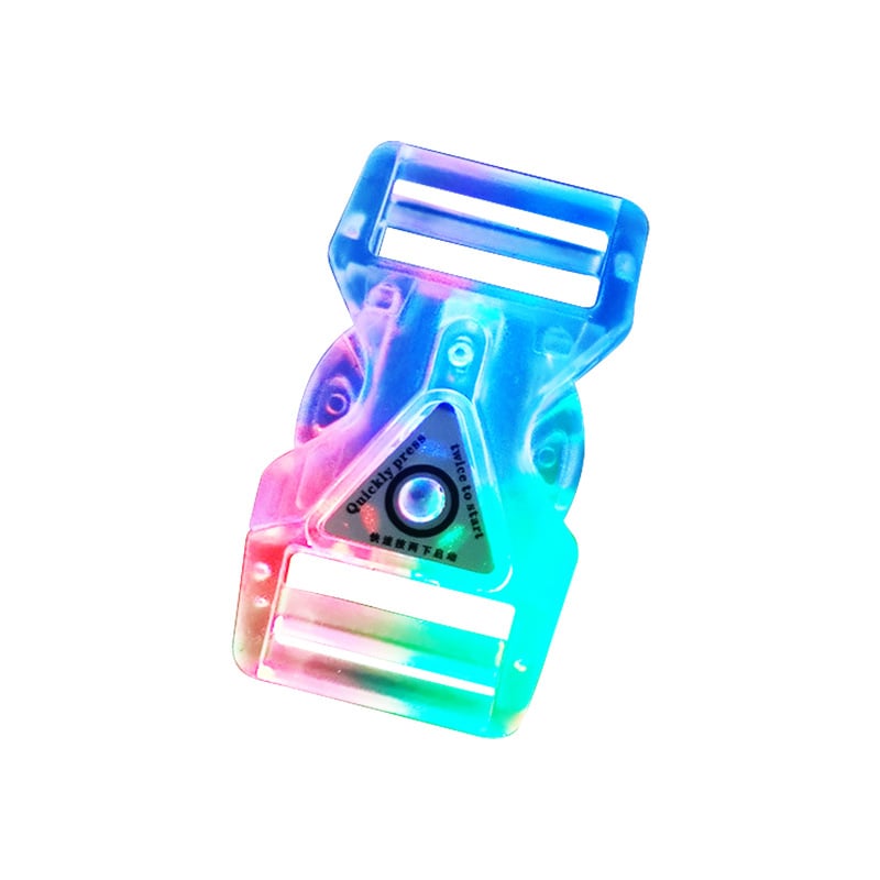 Регулируема двучастова пластмасова катарама с прозрачно LED осветление за раници и каишки за домашни любимци