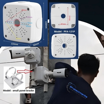 Négyzet alakú műanyag csatlakozódoboz, vízálló és porálló, mennyezeti szerelvénnyel a kábelek rendezéséhez (WD005)