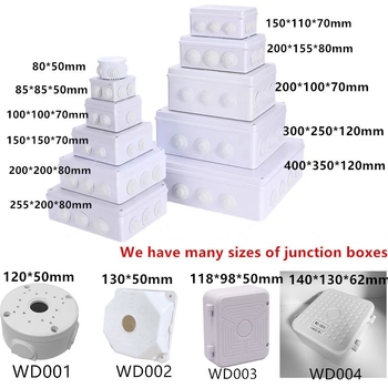 Négyzet alakú műanyag csatlakozódoboz, vízálló és porálló, mennyezeti szerelvénnyel a kábelek rendezéséhez (WD005)