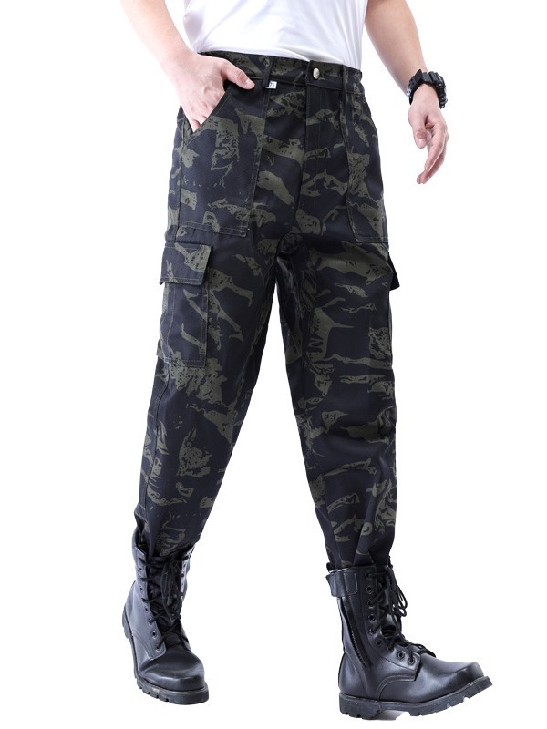 Камуфлажни работни панталони, свободен крой, прави крачоли, издръжливи за открити строителни условия, унисекс, за възрастни, пролет-лято-есен