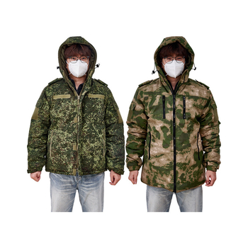 Vanjska pamučna jakna s kamuflažnim uzorkom, punjenje od pamuka, toplа i vjetrovita (dva komada, unisex, zima)