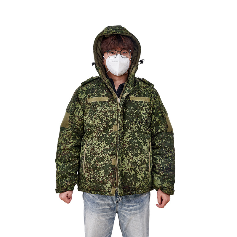 Vanjska pamučna jakna s kamuflažnim uzorkom, punjenje od pamuka, toplа i vjetrovita (dva komada, unisex, zima)