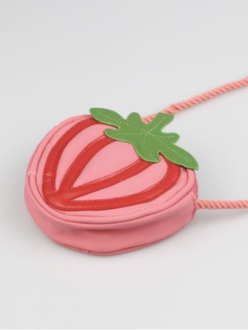 Nova kožna torbica u obliku ružičaste jagode, trodimenzionalni dizajn, pogodna za djecu ili žene kao crossbody ili torba preko ramena