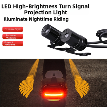 Mootorratta LED-projektsioonivalgusti ingli tiibadega – universaalne, 12–24V, 3W, paigaldus eesisesse siseruum