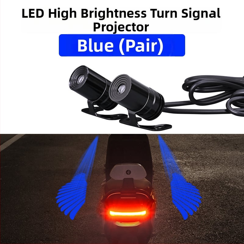 Mootorratta LED-projektsioonivalgusti ingli tiibadega – universaalne, 12–24V, 3W, paigaldus eesisesse siseruum