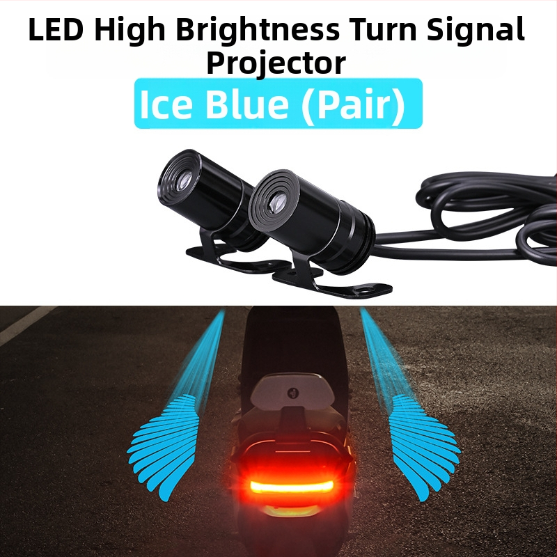 Mootorratta LED-projektsioonivalgusti ingli tiibadega – universaalne, 12–24V, 3W, paigaldus eesisesse siseruum