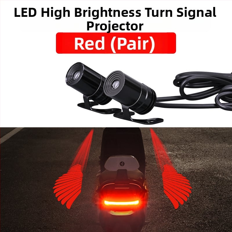 Mootorratta LED-projektsioonivalgusti ingli tiibadega – universaalne, 12–24V, 3W, paigaldus eesisesse siseruum