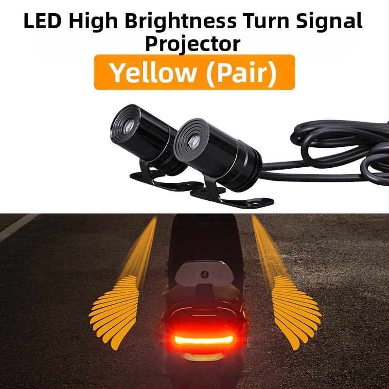 Mootorratta LED-projektsioonivalgusti ingli tiibadega – universaalne, 12–24V, 3W, paigaldus eesisesse siseruum