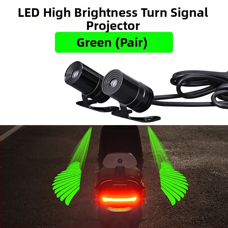 Mootorratta LED-projektsioonivalgusti ingli tiibadega – universaalne, 12–24V, 3W, paigaldus eesisesse siseruum