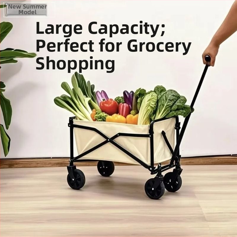 Сгъваема количка с четири колела, железен корпус, преносима складова количка, печат на лого и персонализация