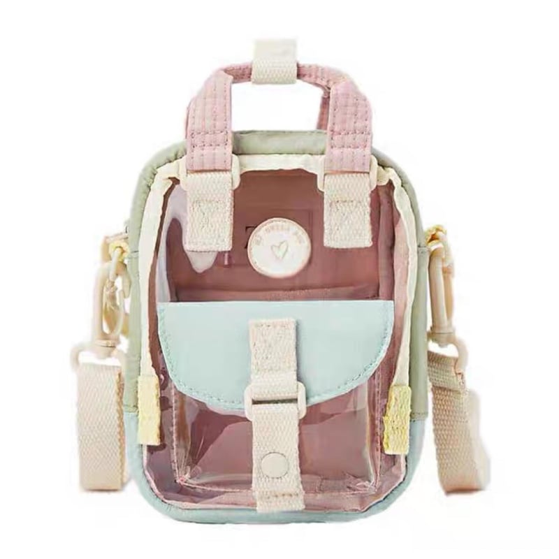 Dječja prozirna crossbody torbica u obliku krofne – mini, slatka, za svakodnevnu upotrebu; materijal PC