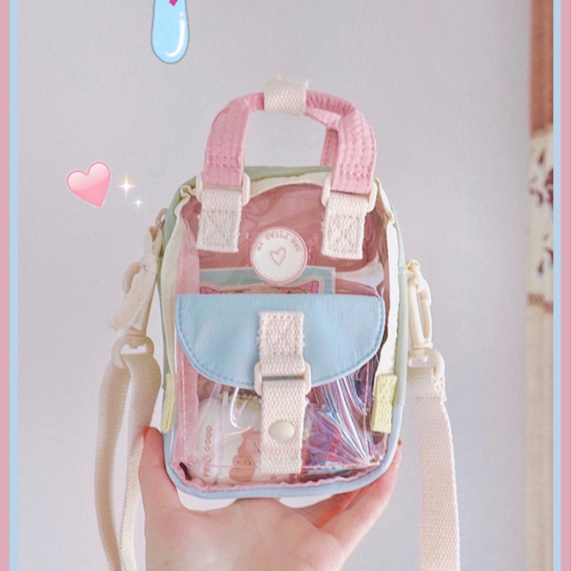 Dječja prozirna crossbody torbica u obliku krofne – mini, slatka, za svakodnevnu upotrebu; materijal PC