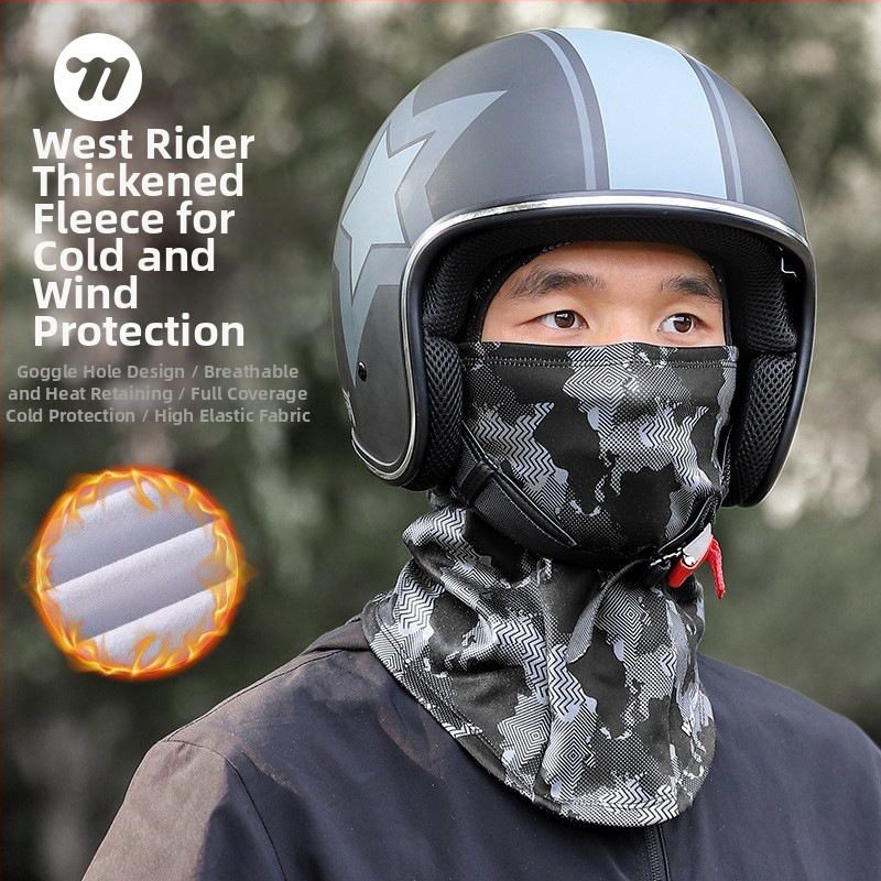 Cyklistická maska - Kamufláž, Termická, Vetruodolná, S fleecovou podšívkou, Poliester