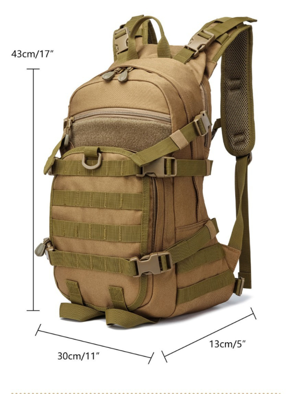 Taktički ruksak za outdoor, najlon, kapacitet 25L, otporan na habanje, proširiva zapremnina, zaštita kralježnice, unisex