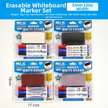 Модел 882: пластмасови маркери за бяла дъска, водно-базирани, изтриваеми, връх 0,55 мм, комплект от три броя