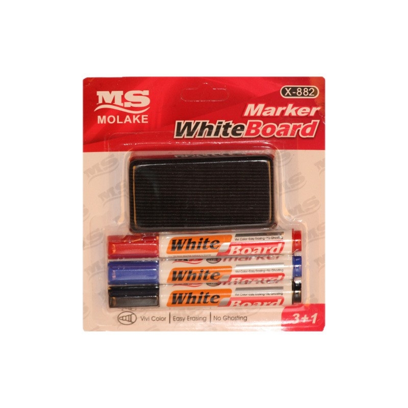 Модел 882: пластмасови маркери за бяла дъска, водно-базирани, изтриваеми, връх 0,55 мм, комплект от три броя