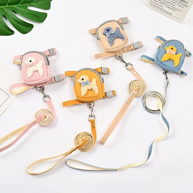 Lesă extensibilă, reglabilă, în stil rucsac pentru pisici și câini de talie mică